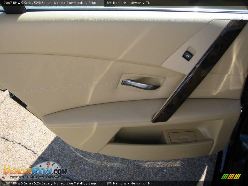 2007 BMW 5 Series 525i Sedan Monaco Blue Metallic / Beige Photo #26