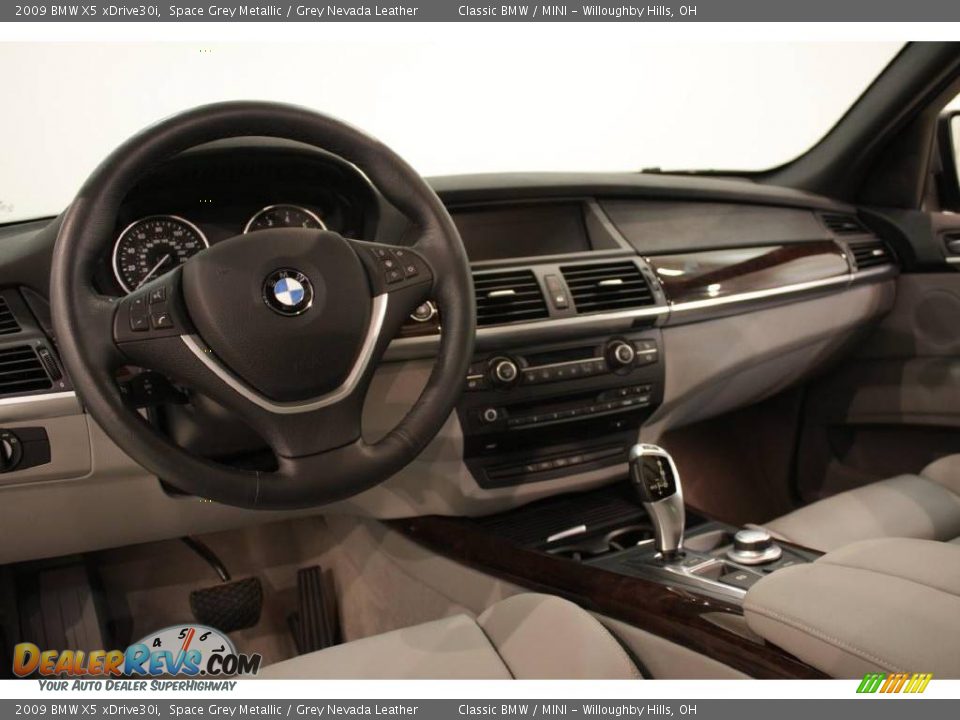 2009 BMW X5 xDrive30i Space Grey Metallic / Grey Nevada Leather Photo #11