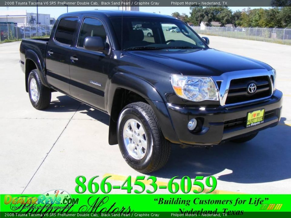 2008 Toyota Tacoma V6 SR5 PreRunner Double Cab Black Sand Pearl / Graphite Gray Photo #1