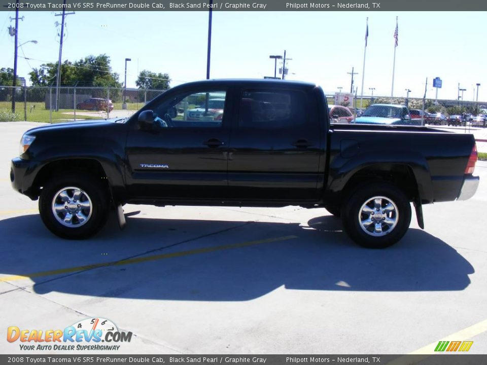 2008 Toyota Tacoma V6 SR5 PreRunner Double Cab Black Sand Pearl / Graphite Gray Photo #6