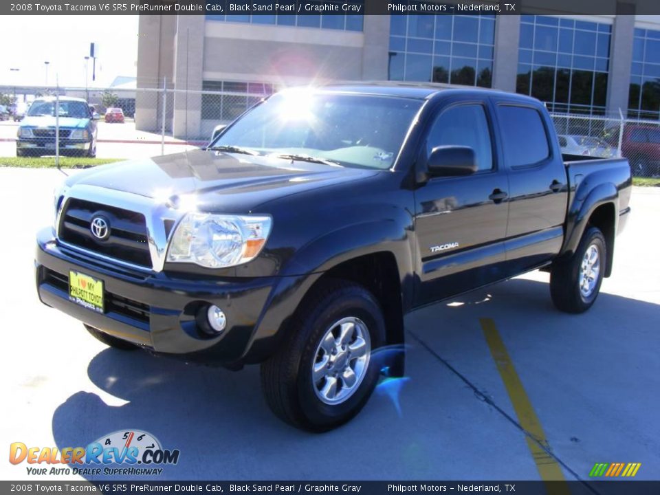 2008 Toyota Tacoma V6 SR5 PreRunner Double Cab Black Sand Pearl / Graphite Gray Photo #7