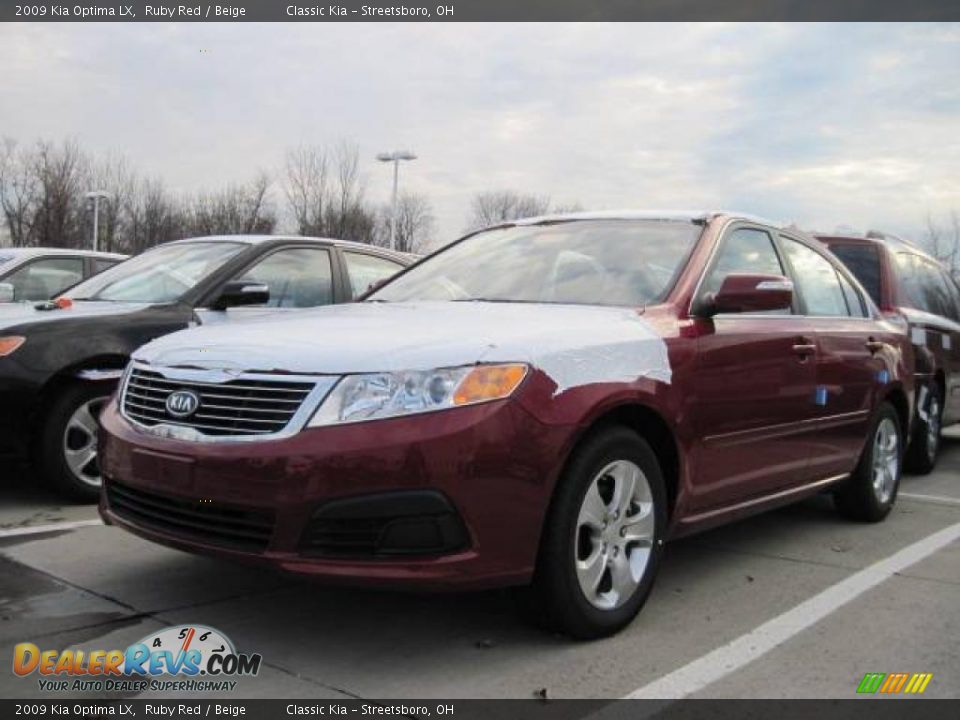 2009 Kia Optima LX Ruby Red / Beige Photo #1