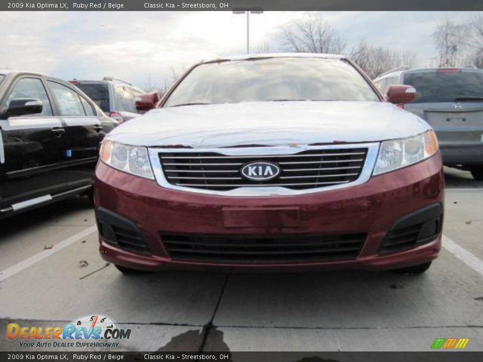 2009 Kia Optima LX Ruby Red / Beige Photo #2