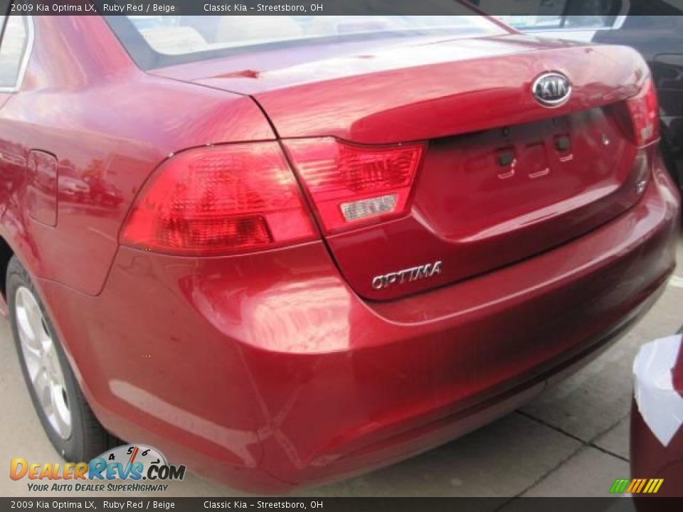2009 Kia Optima LX Ruby Red / Beige Photo #4