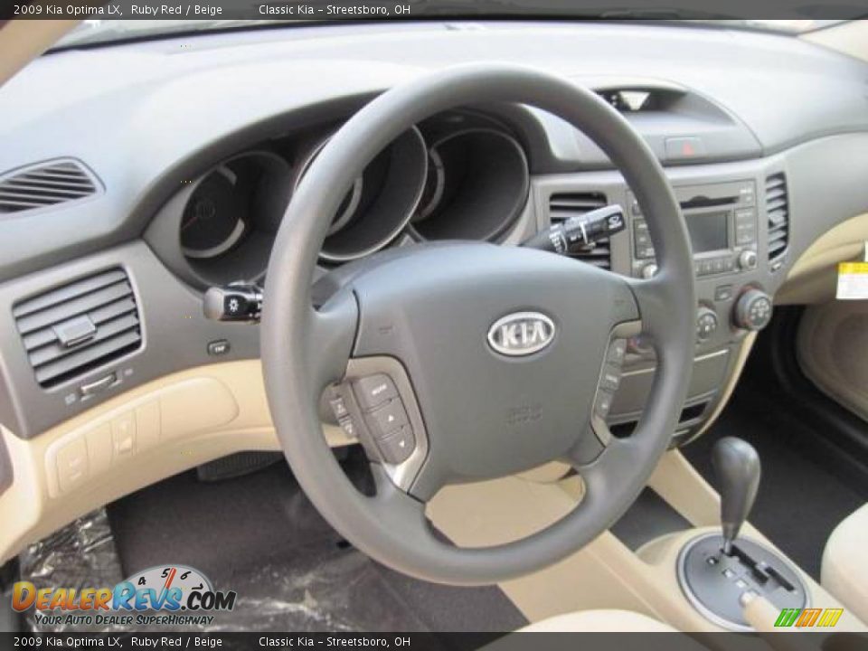 2009 Kia Optima LX Ruby Red / Beige Photo #10