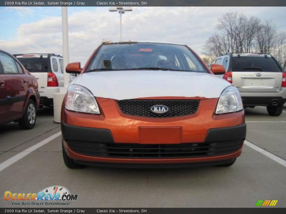 2009 Kia Rio LX Sedan Sunset Orange / Gray Photo #2