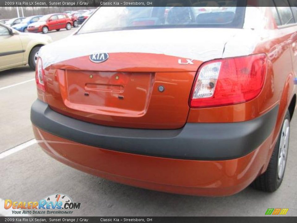 2009 Kia Rio LX Sedan Sunset Orange / Gray Photo #4