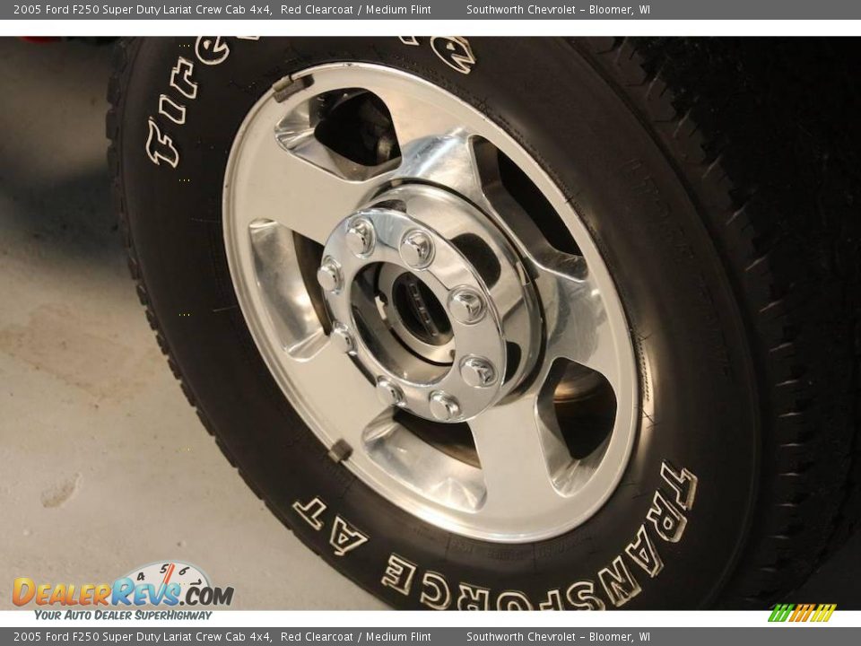 2005 Ford F250 Super Duty Lariat Crew Cab 4x4 Red Clearcoat / Medium Flint Photo #9
