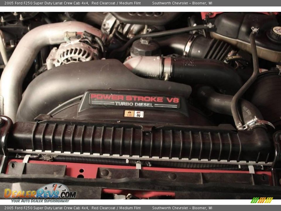 2005 Ford F250 Super Duty Lariat Crew Cab 4x4 Red Clearcoat / Medium Flint Photo #10