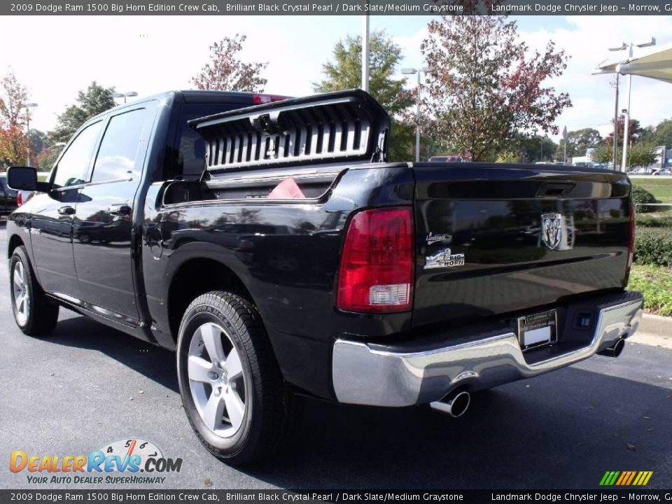 2009 Dodge Ram 1500 Big Horn Edition Crew Cab Brilliant Black Crystal Pearl / Dark Slate/Medium Graystone Photo #2
