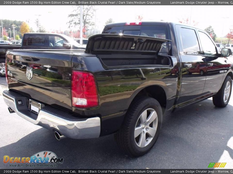 2009 Dodge Ram 1500 Big Horn Edition Crew Cab Brilliant Black Crystal Pearl / Dark Slate/Medium Graystone Photo #3