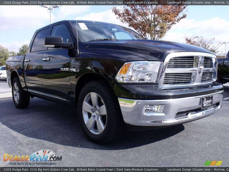 2009 Dodge Ram 1500 Big Horn Edition Crew Cab Brilliant Black Crystal Pearl / Dark Slate/Medium Graystone Photo #4