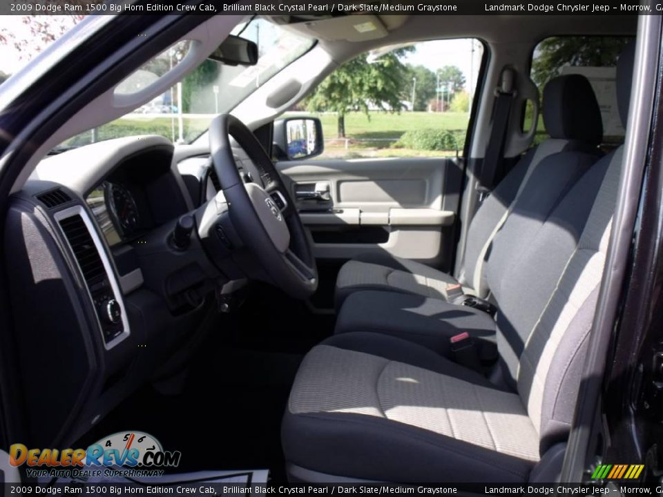2009 Dodge Ram 1500 Big Horn Edition Crew Cab Brilliant Black Crystal Pearl / Dark Slate/Medium Graystone Photo #6