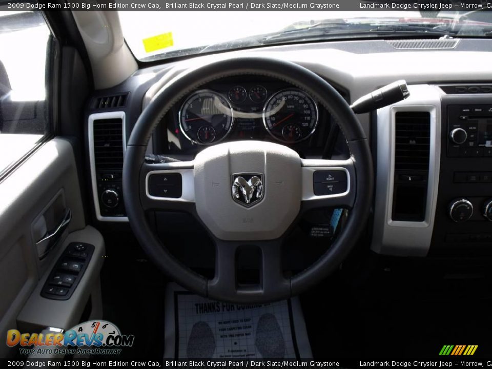 2009 Dodge Ram 1500 Big Horn Edition Crew Cab Brilliant Black Crystal Pearl / Dark Slate/Medium Graystone Photo #11