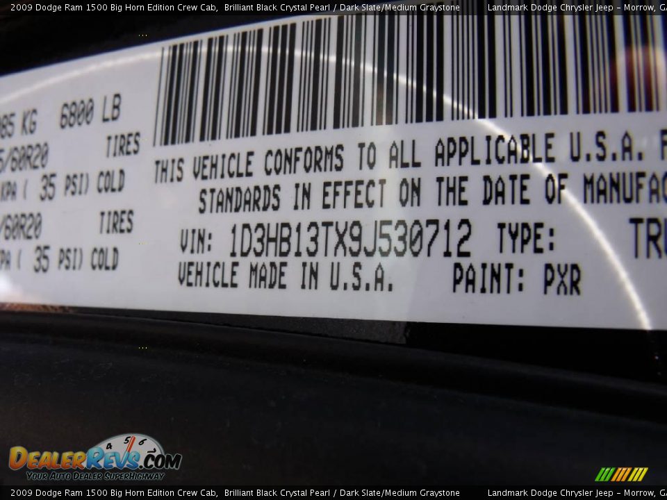 2009 Dodge Ram 1500 Big Horn Edition Crew Cab Brilliant Black Crystal Pearl / Dark Slate/Medium Graystone Photo #14
