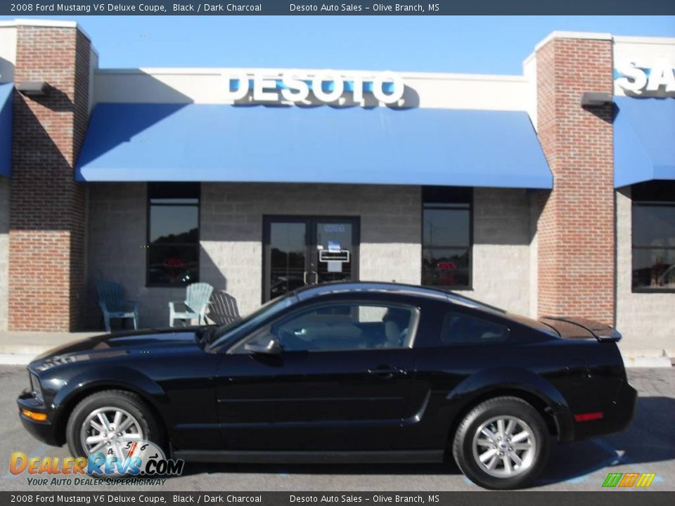 2008 Ford Mustang V6 Deluxe Coupe Black / Dark Charcoal Photo #1