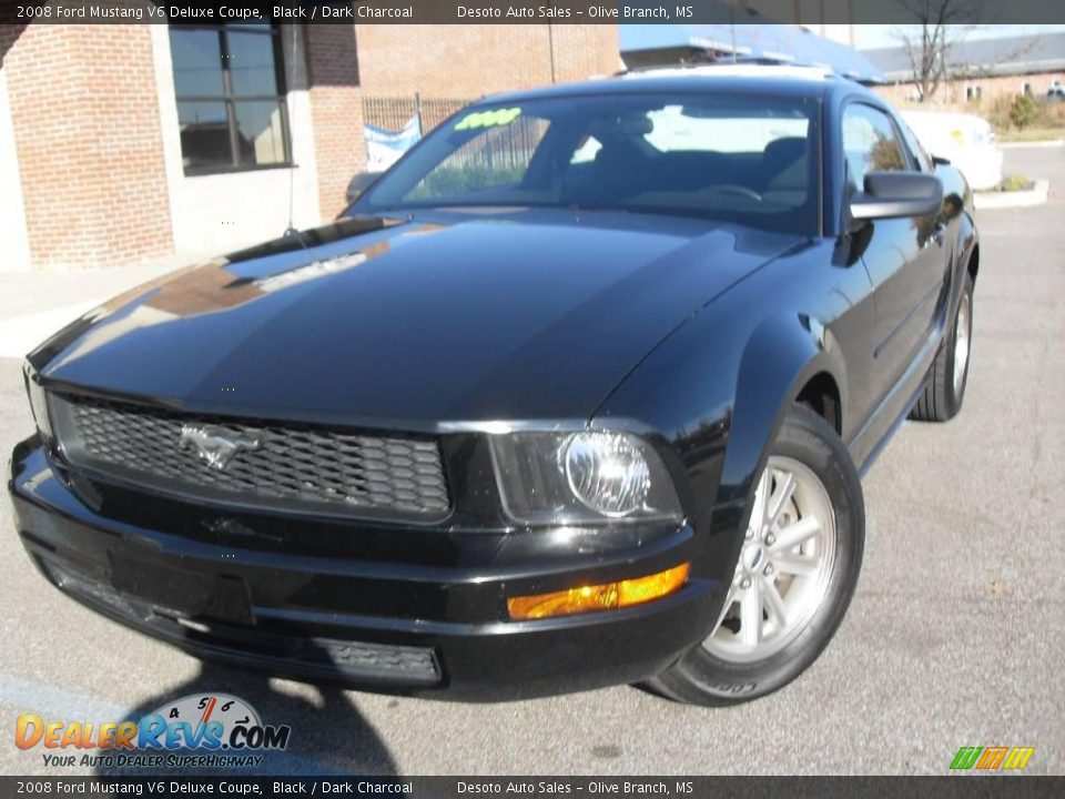 2008 Ford Mustang V6 Deluxe Coupe Black / Dark Charcoal Photo #2