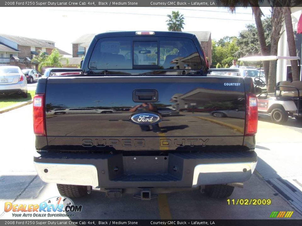 2008 Ford F250 Super Duty Lariat Crew Cab 4x4 Black / Medium Stone Photo #2