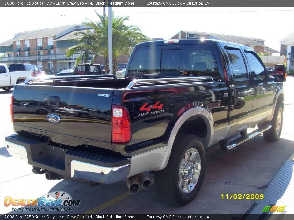 2008 Ford F250 Super Duty Lariat Crew Cab 4x4 Black / Medium Stone Photo #4