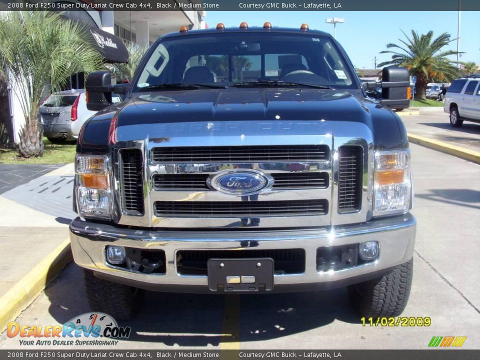 2008 Ford F250 Super Duty Lariat Crew Cab 4x4 Black / Medium Stone Photo #6