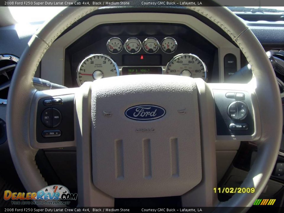 2008 Ford F250 Super Duty Lariat Crew Cab 4x4 Black / Medium Stone Photo #9