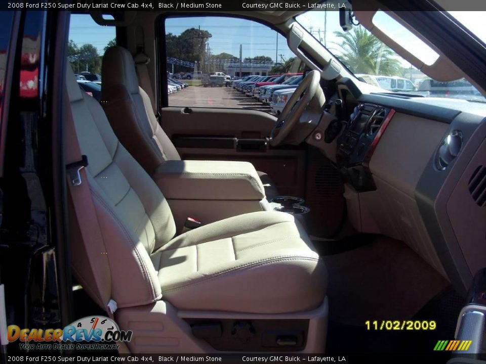 2008 Ford F250 Super Duty Lariat Crew Cab 4x4 Black / Medium Stone Photo #11