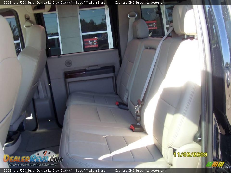 2008 Ford F250 Super Duty Lariat Crew Cab 4x4 Black / Medium Stone Photo #12