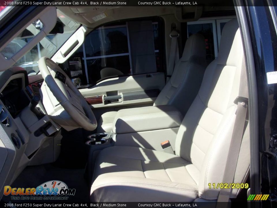 2008 Ford F250 Super Duty Lariat Crew Cab 4x4 Black / Medium Stone Photo #13