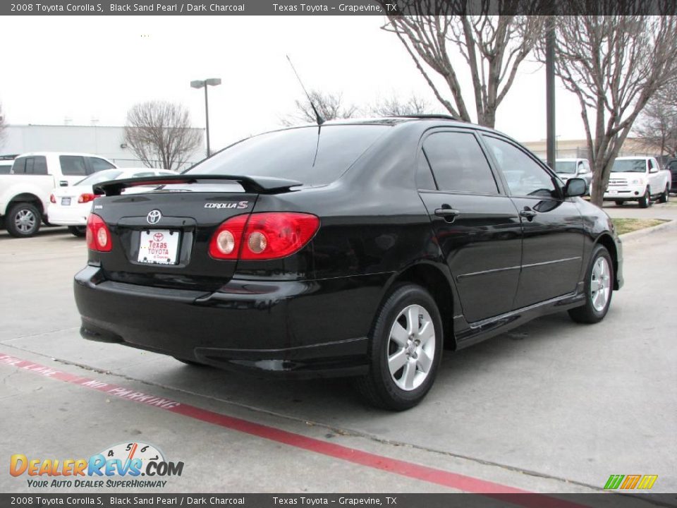 2008 Toyota Corolla S Black Sand Pearl / Dark Charcoal Photo #6