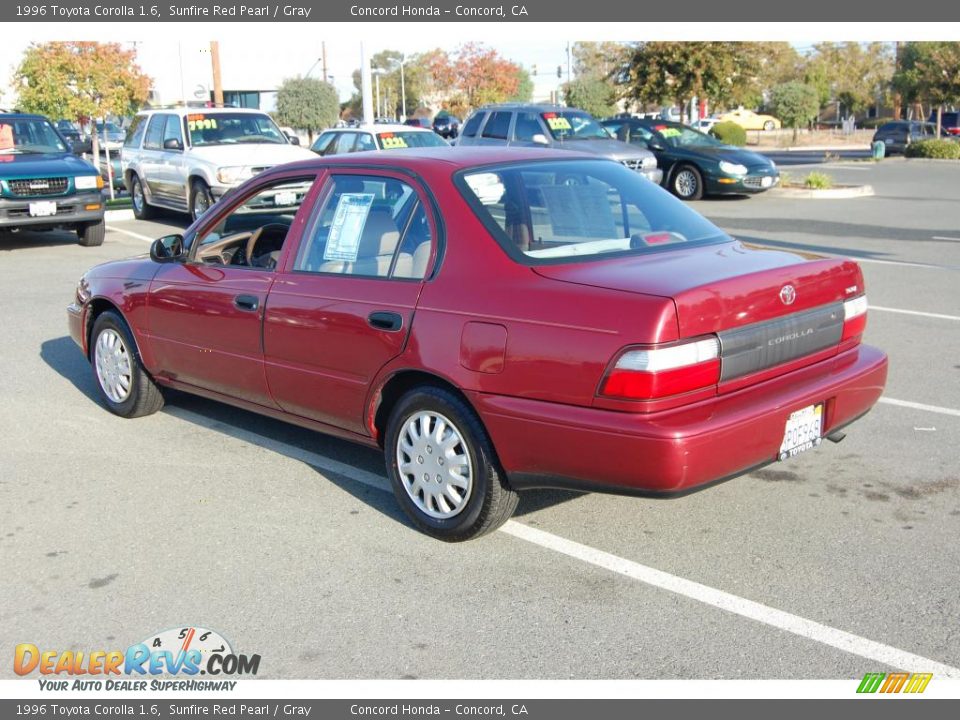 1996 Toyota Corolla 1.6 Sunfire Red Pearl / Gray Photo #5