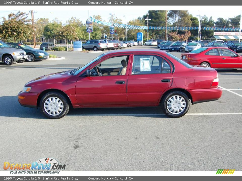 1996 Toyota Corolla 1.6 Sunfire Red Pearl / Gray Photo #6