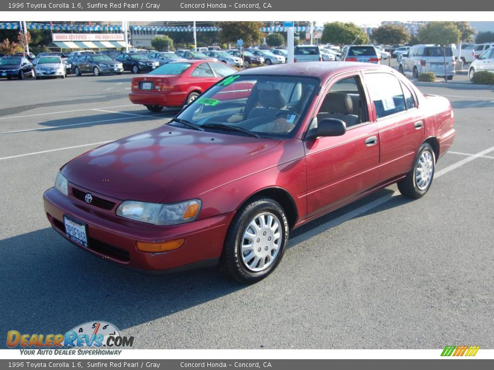 1996 Toyota Corolla 1.6 Sunfire Red Pearl / Gray Photo #7