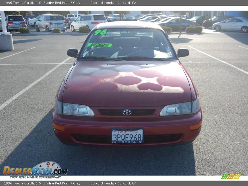 1996 Toyota Corolla 1.6 Sunfire Red Pearl / Gray Photo #8