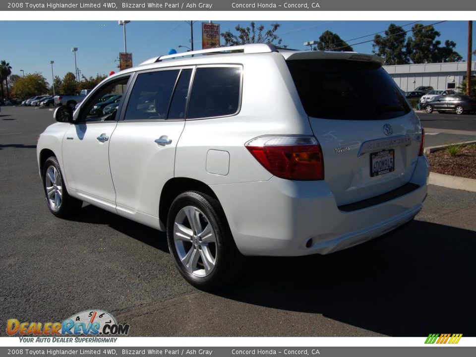 2008 Toyota Highlander Limited 4WD Blizzard White Pearl / Ash Gray Photo #5