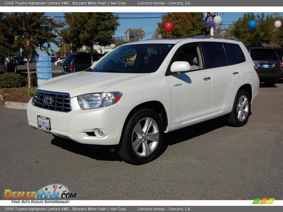 2008 Toyota Highlander Limited 4WD Blizzard White Pearl / Ash Gray Photo #7