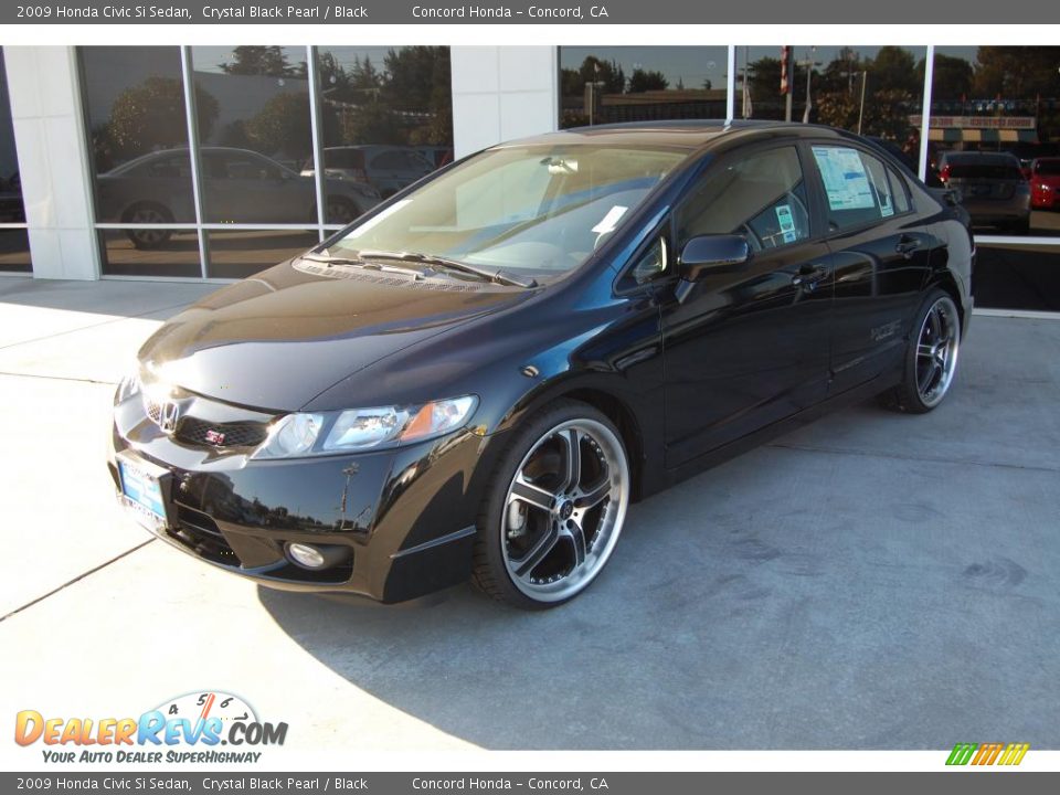 2009 Honda Civic Si Sedan Crystal Black Pearl / Black Photo #1