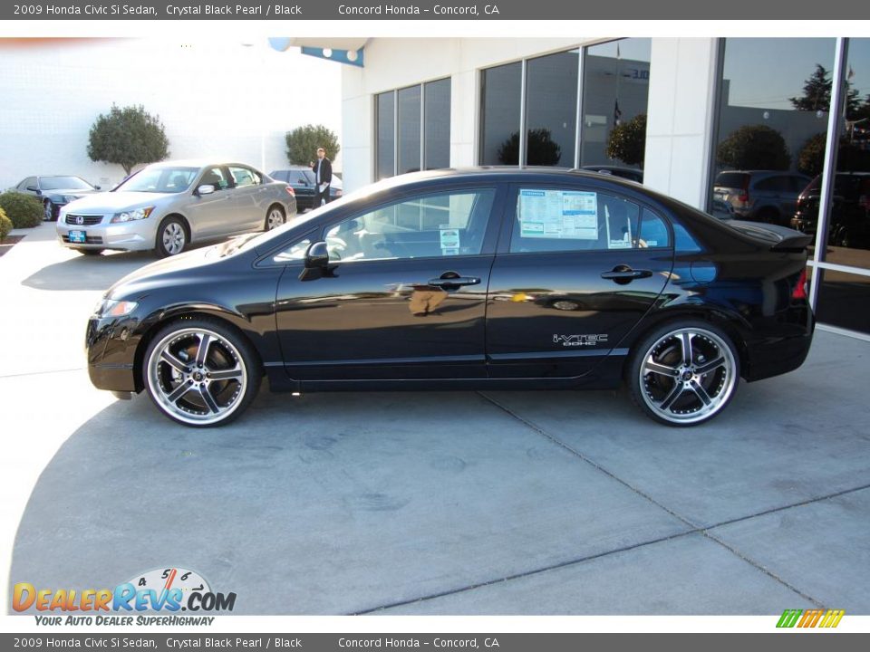 2009 Honda Civic Si Sedan Crystal Black Pearl / Black Photo #2