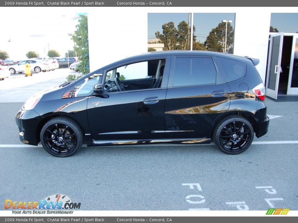 2009 Honda Fit Sport Crystal Black Pearl / Sport Black Photo #1