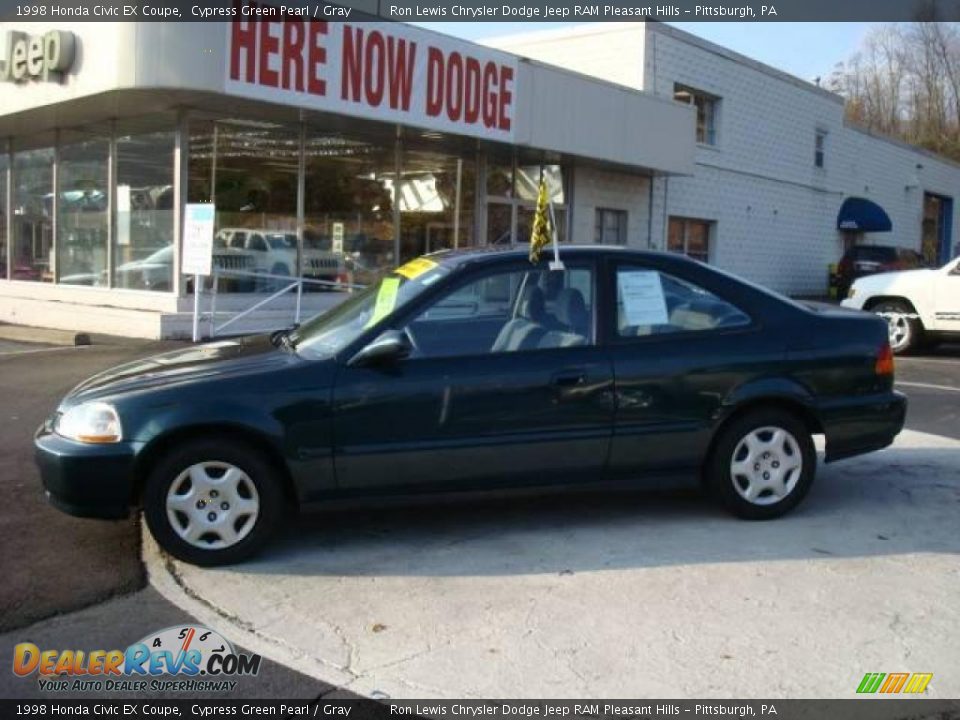 1998 Honda Civic EX Coupe Cypress Green Pearl / Gray Photo #1