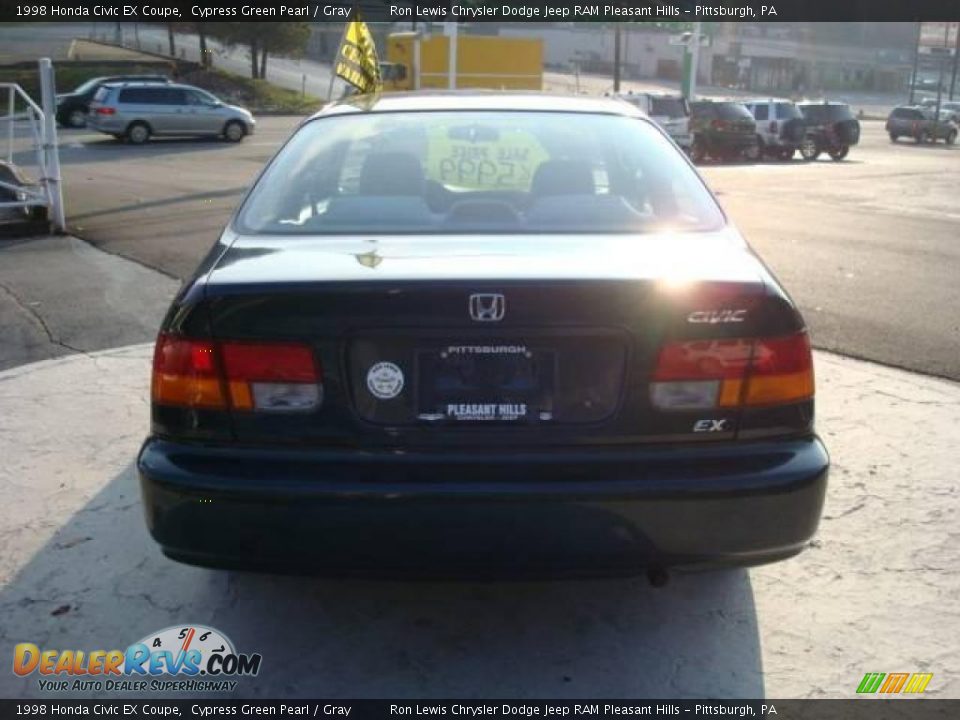 1998 Honda Civic EX Coupe Cypress Green Pearl / Gray Photo #3