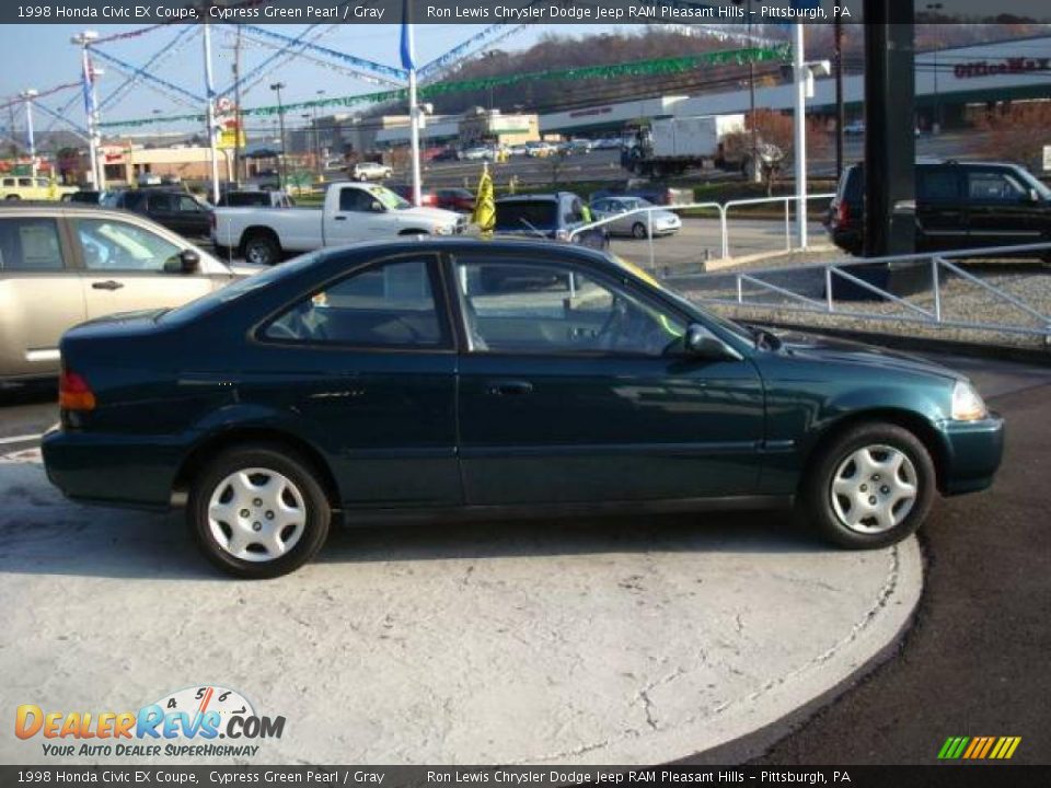 1998 Honda Civic EX Coupe Cypress Green Pearl / Gray Photo #5