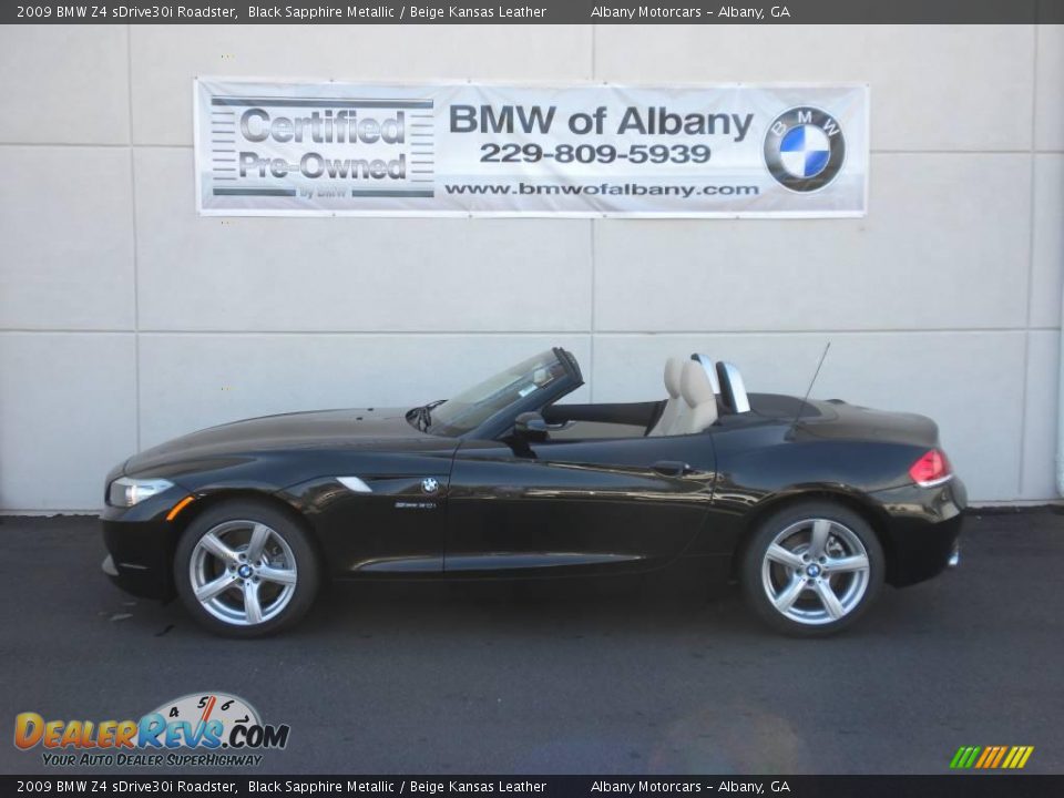 2009 BMW Z4 sDrive30i Roadster Black Sapphire Metallic / Beige Kansas Leather Photo #1