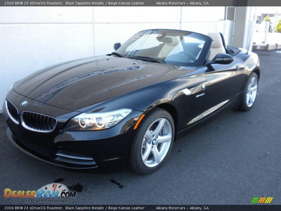 2009 BMW Z4 sDrive30i Roadster Black Sapphire Metallic / Beige Kansas Leather Photo #2