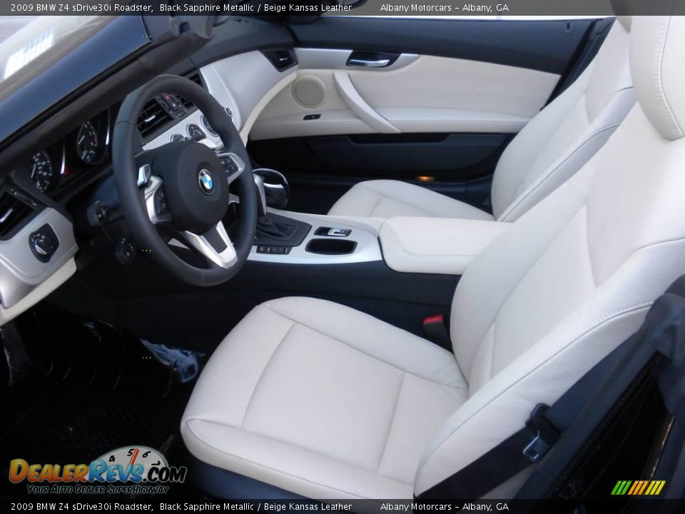 2009 BMW Z4 sDrive30i Roadster Black Sapphire Metallic / Beige Kansas Leather Photo #7
