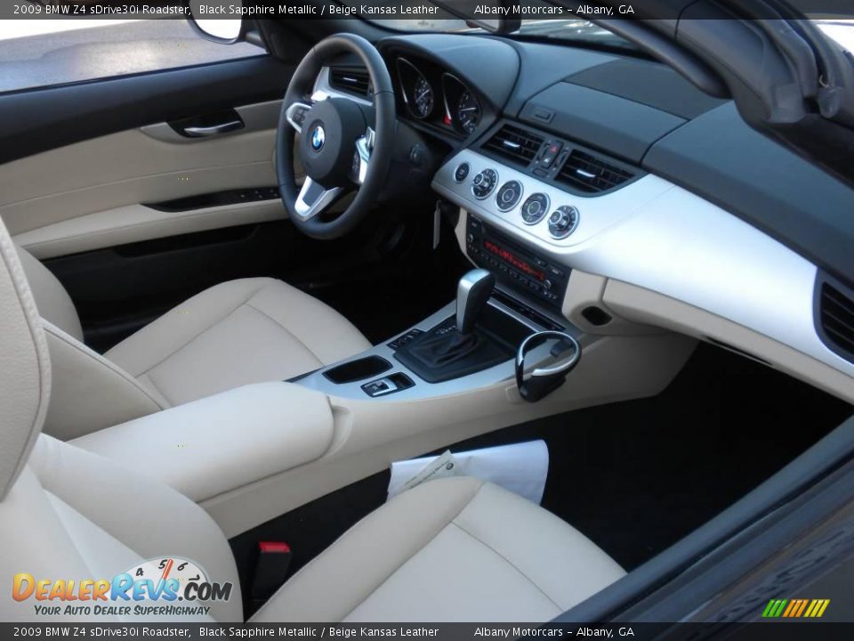 2009 BMW Z4 sDrive30i Roadster Black Sapphire Metallic / Beige Kansas Leather Photo #13