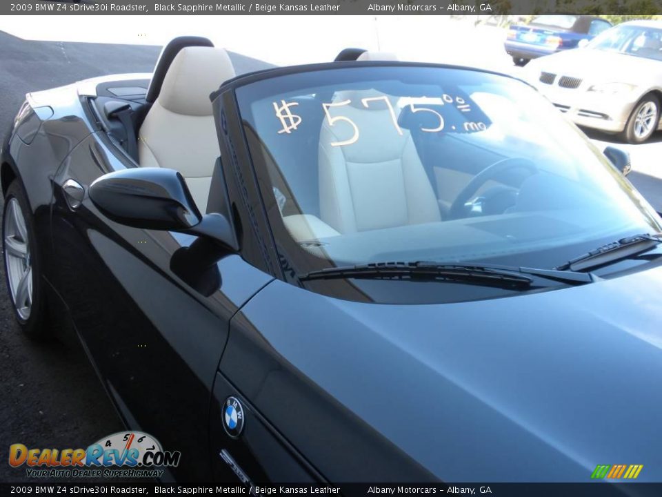 2009 BMW Z4 sDrive30i Roadster Black Sapphire Metallic / Beige Kansas Leather Photo #14
