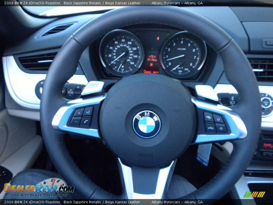 2009 BMW Z4 sDrive30i Roadster Black Sapphire Metallic / Beige Kansas Leather Photo #17