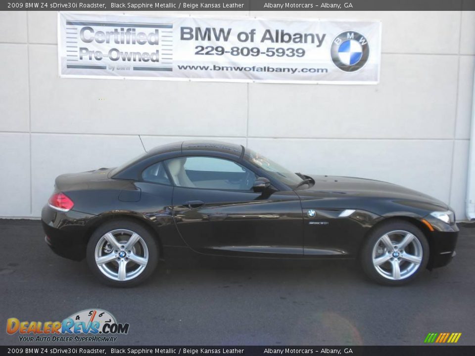 2009 BMW Z4 sDrive30i Roadster Black Sapphire Metallic / Beige Kansas Leather Photo #22