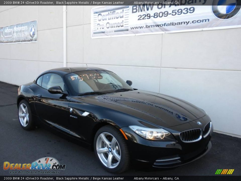 2009 BMW Z4 sDrive30i Roadster Black Sapphire Metallic / Beige Kansas Leather Photo #23