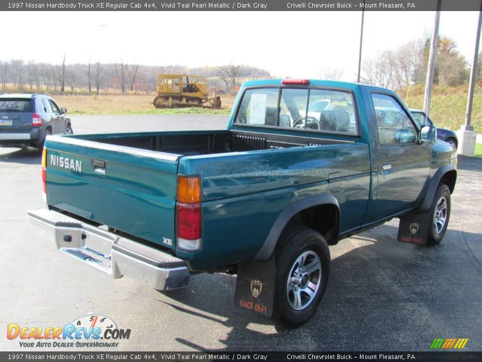 1997 Nissan Hardbody Truck XE Regular Cab 4x4 Vivid Teal Pearl Metallic / Dark Gray Photo #7